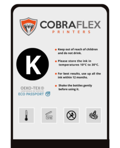 Cobra Flexible Epson Digital Inks (Black) for screen printing
