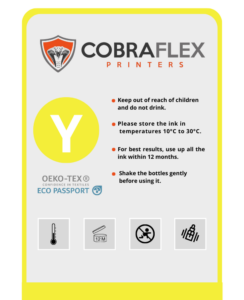 Cobraflex inks in yellow color for transfer printer